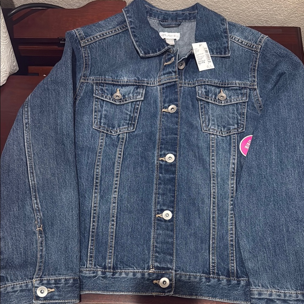 Denim Jacket with Button Closure